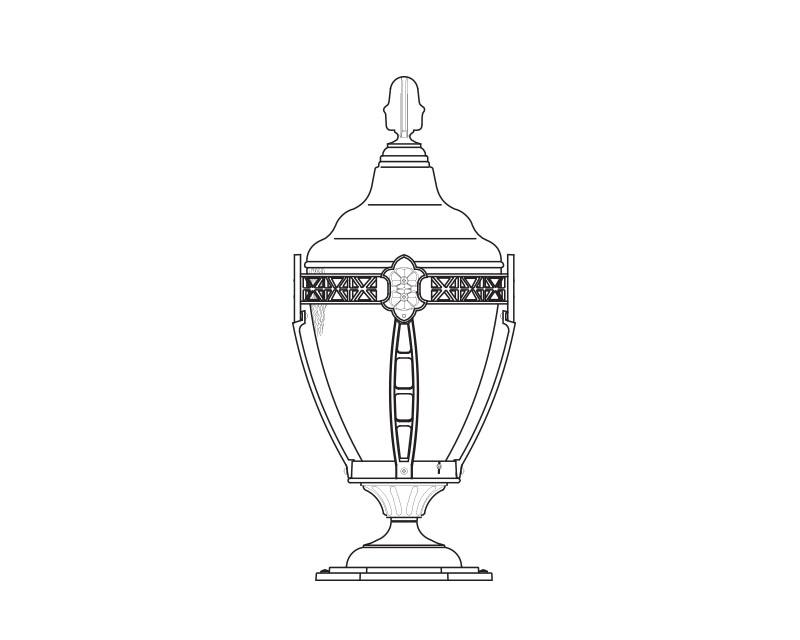 Grosse Pointe, Small Fluorescent, aluminum, Pier Mount, Clear polycarbonate, (1) 42W CFL, 120V